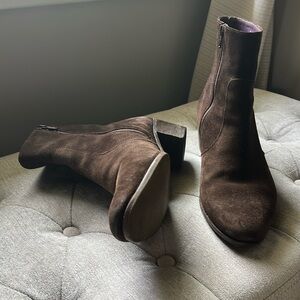 DP James London brown suede Cuban heels